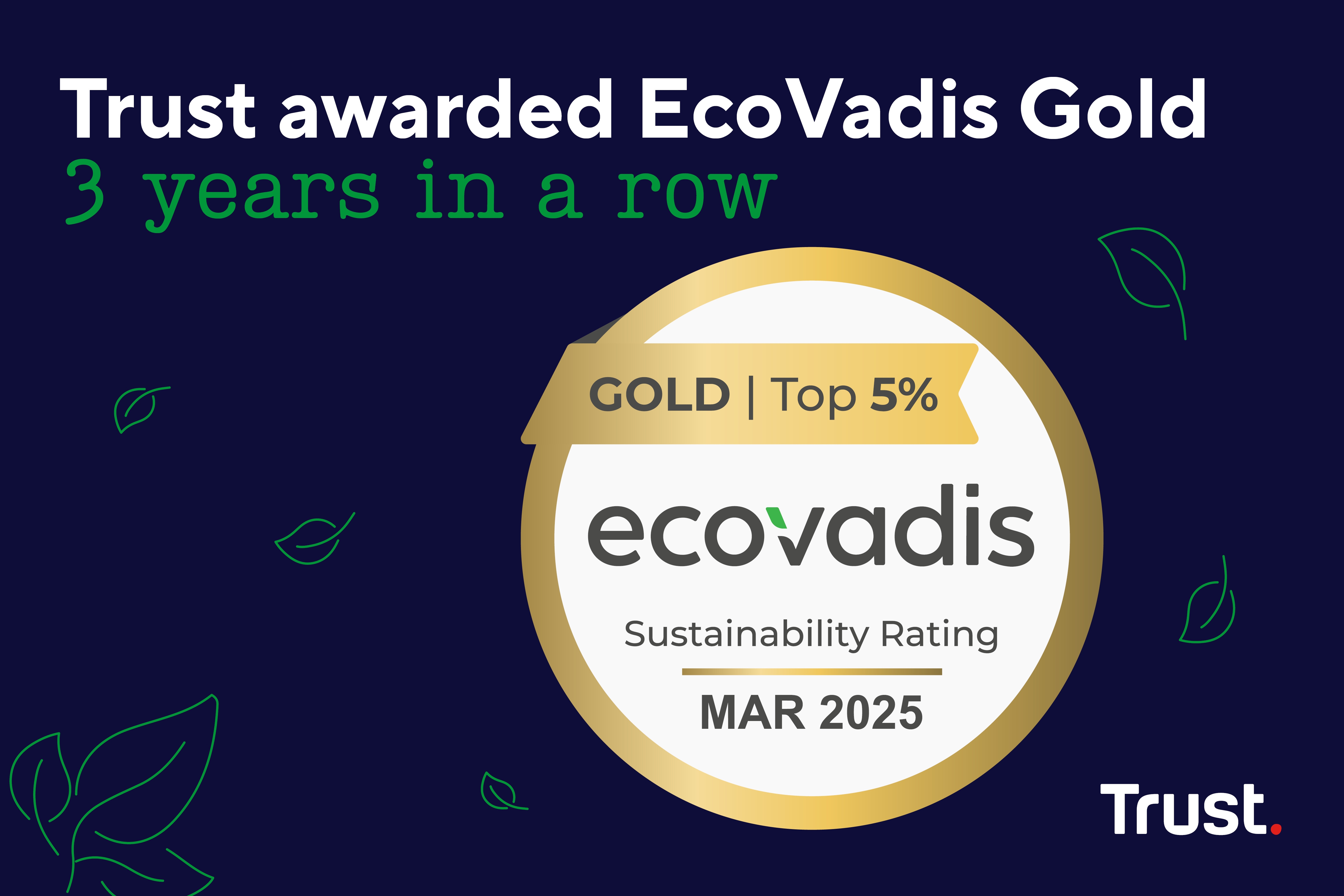 Trust awarded EcoVadis Gold for the third year in a row image